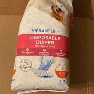 Vibrant Life Disposable Diaper for Female Dogs - Large, Pink